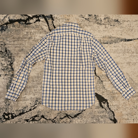 J. Crew Slim Untucked Flex Washed Shirt Blue & Yellow Plaid size Small NWT - Picture 3 of 4